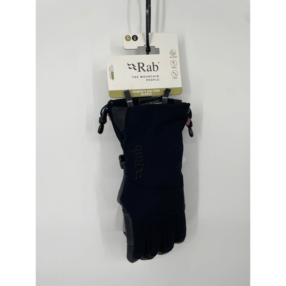 Rab Womens Baltoro Gloves Size L Black Winter‎ Ski Hiking Outdoor Stretch
